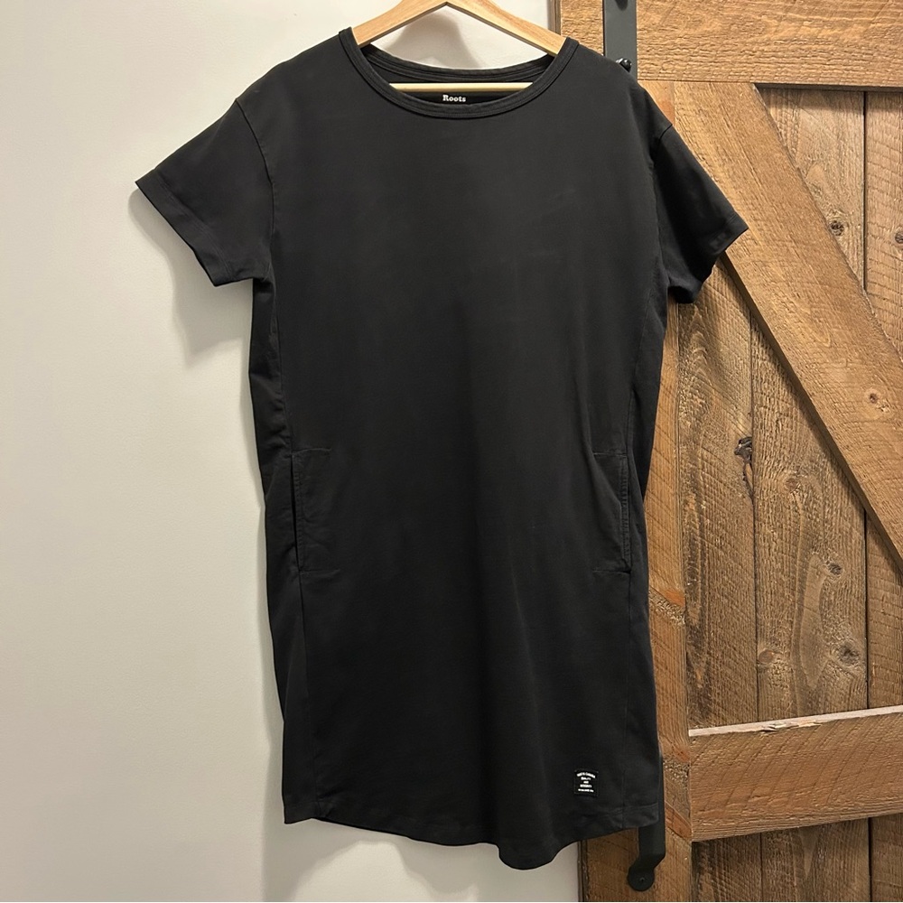 Roots Black Short Sleeve T-Shirt Dress